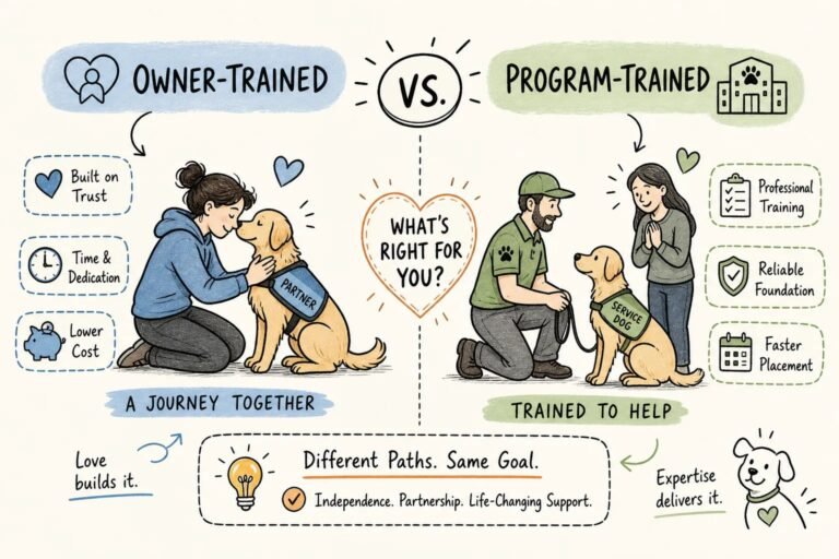 Owner-Trained vs Program-Trained Service Dog: The Full Story